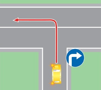 Поворот налево в нарушение требований, предписанных дорожными знаками и (или) разметкой проезжей части дороги.